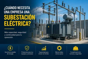 Diagrama relacionado con subestaciones eléctricas para uso industrial y comercial